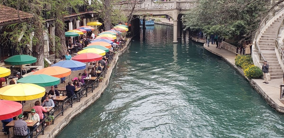 san antonio riverwalk full of people
