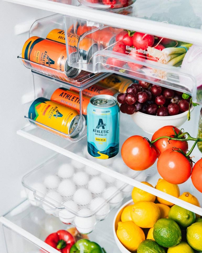 athletic brewing co. in fridge