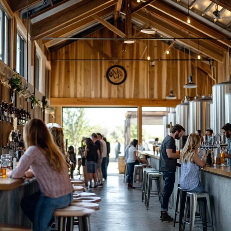 cozy and beautiful beer taproom