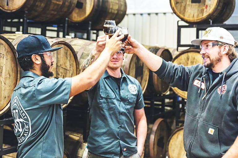 Breckenridge Head Brewer Carl Heinz (right) and Barrel Master Eddie Varela (left)