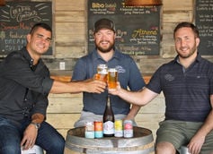 CEO Chris Herron, Brewmaster Adam Beauchamp and Head Brewer David Stein | Photo Courtesy Creature Comforts Brewing Co. CEO Chris Herron, Brewmaster Adam Beauchamp and Head Brewer David Stein | Photo Courtesy Creature Comforts Brewing Co.
