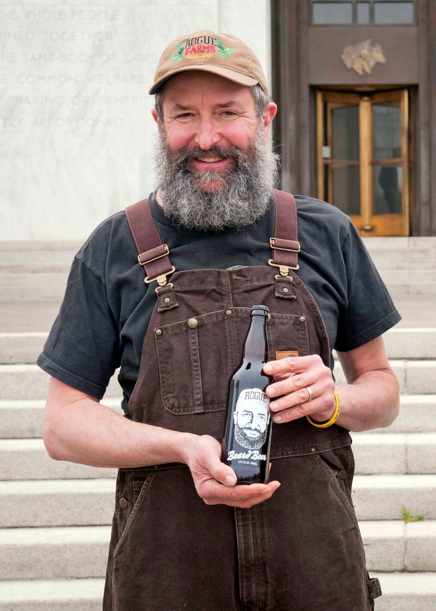 John Maier founder and brewer with beard at Rogue Ales
