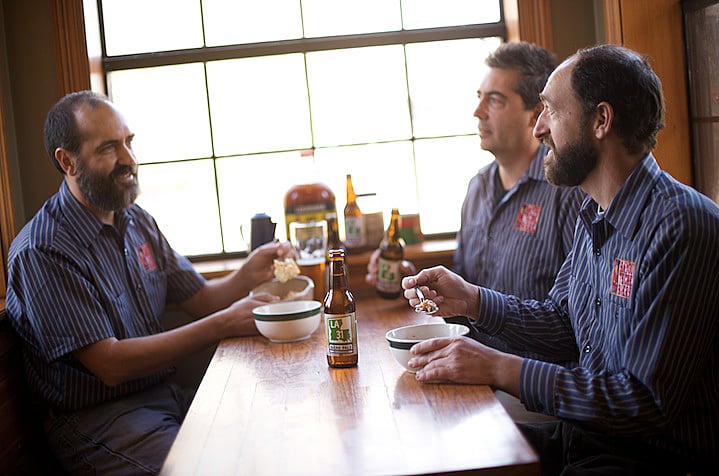 bayou teche brewers chatting with beers