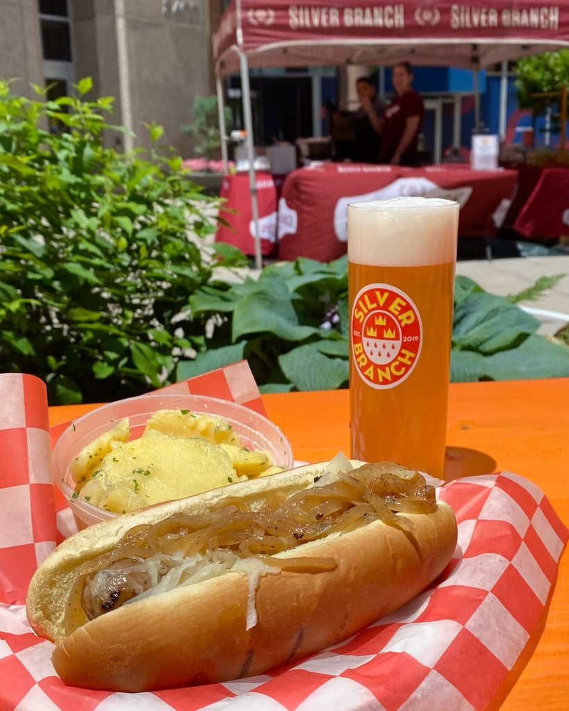 Beer and Food From Silver Branch Lagerhaus and Biergarten in Washington DC