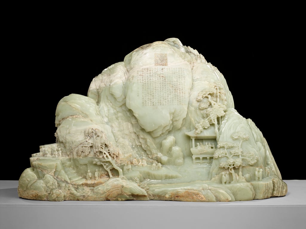 A jade carving illustrating the winding stream party