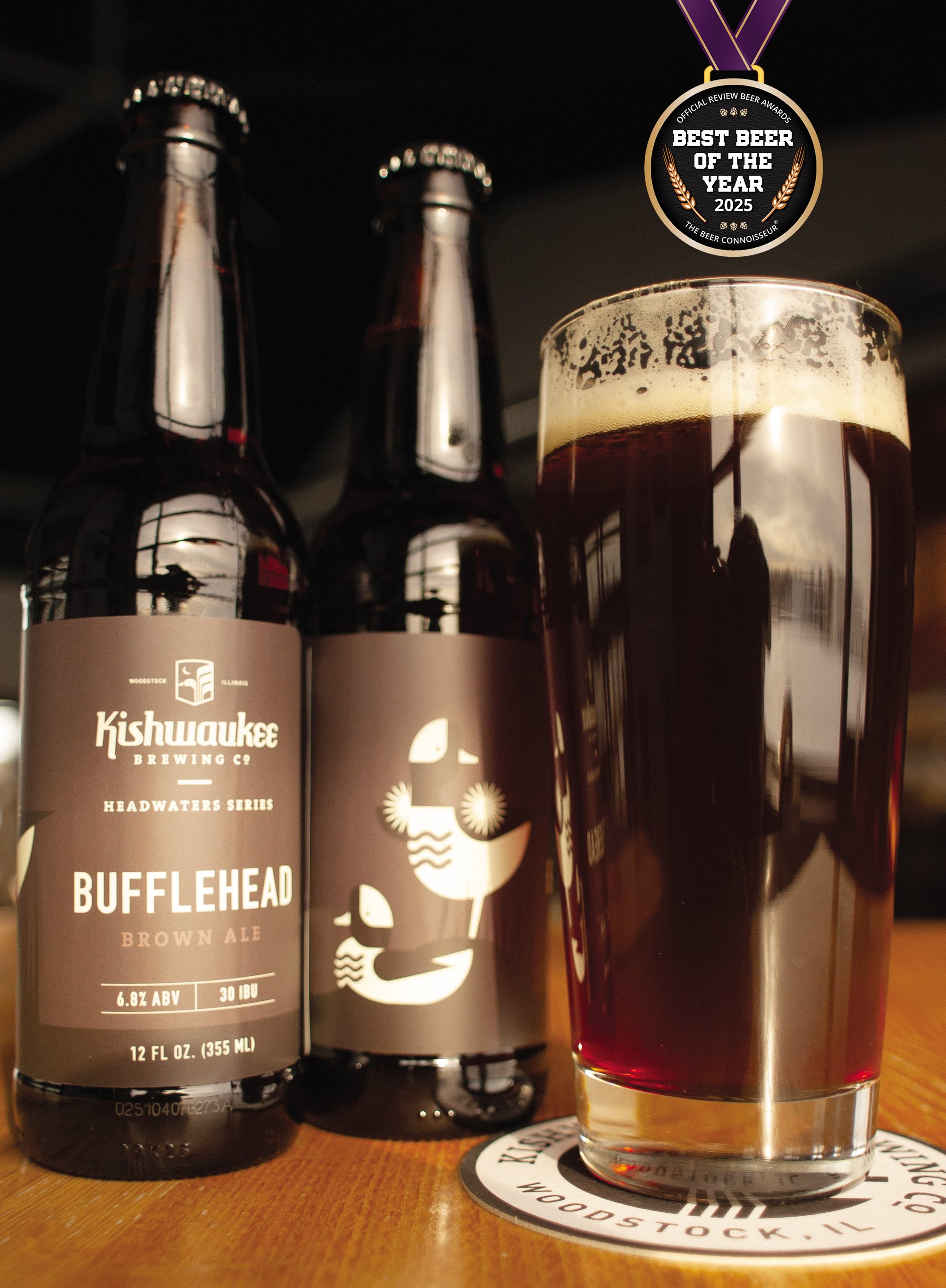 Bufflehead Brown Ale b Kishwaukee Brewing Co. Best Beer of 2025 Award