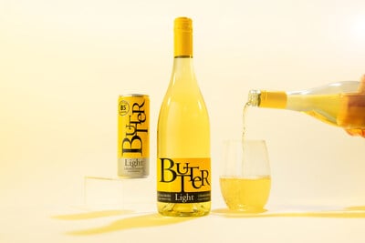 ButterLight Chardonnay can and bottle