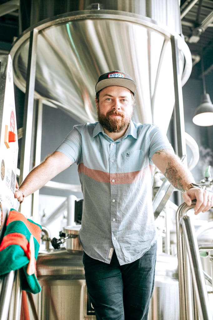 Todd DiMatteo of Good Word Brewing in the brewhouse.
